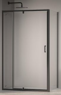 Душевой уголок RGW PA-078B (RGW PA-008B + Z-050-2B) 100x90 см, профиль черный, стекло прозрачное