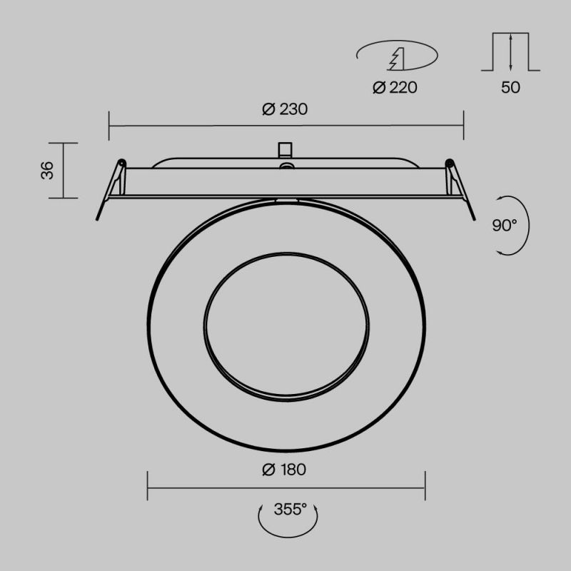 Встраиваемый светильник Maytoni Vector LED 2700К(теплый) 12W DL102-12W2.7K-B фото 3