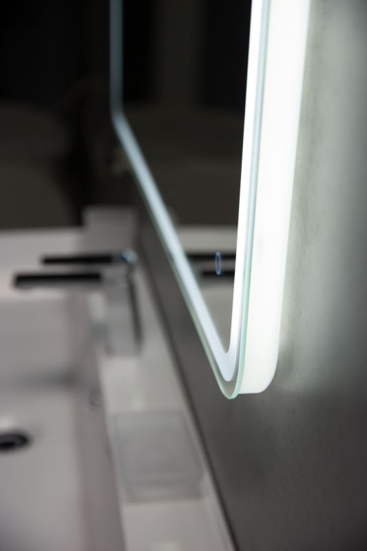 Зеркало со встроенным светильником и кнопочным выключателем BelBagno SPC-MAR-1000-600-LED-BTN