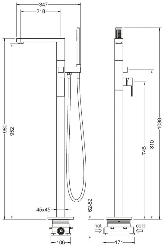 Смеситель для ванны Timo-F Selene 2210/03Y-CR