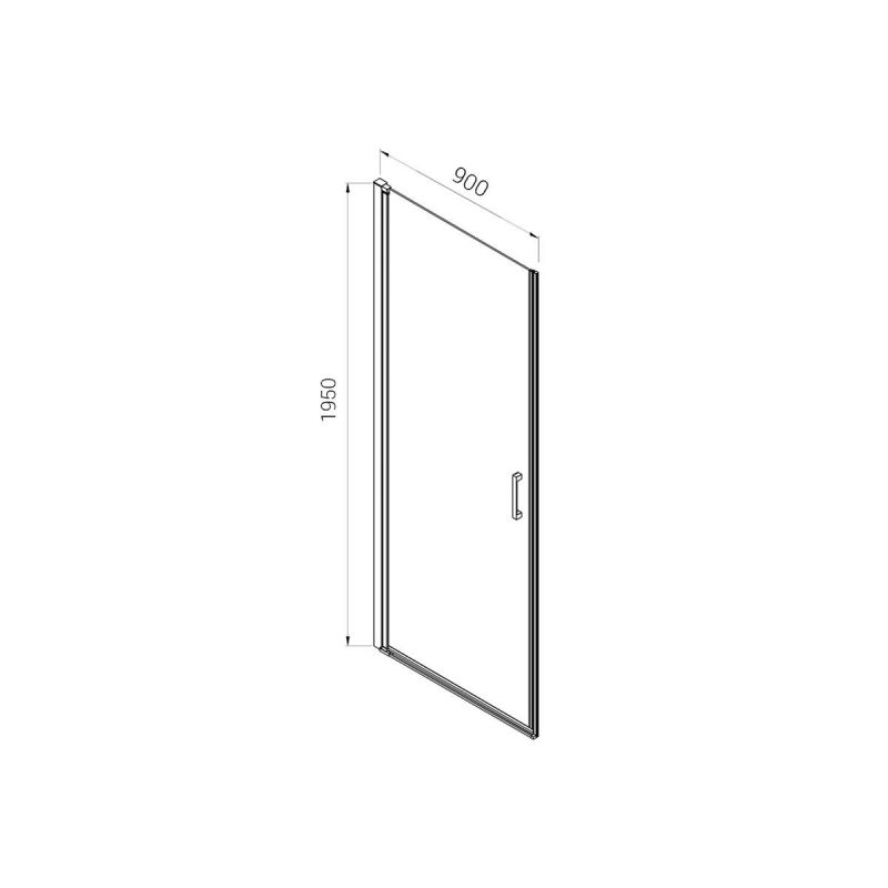 Душевая дверь Vincea Alpha VDP-3AL900CLB, черная, стекло прозрачное