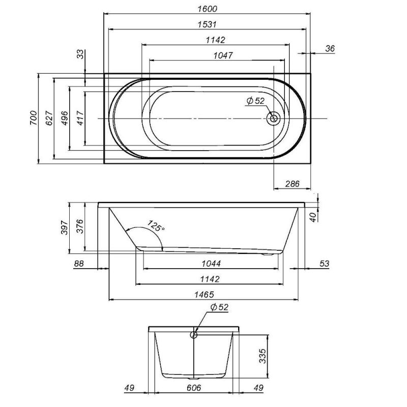 Ванна акриловая AM.PM X-Joy W94A-160-070W-A, 160х70 см фото 10