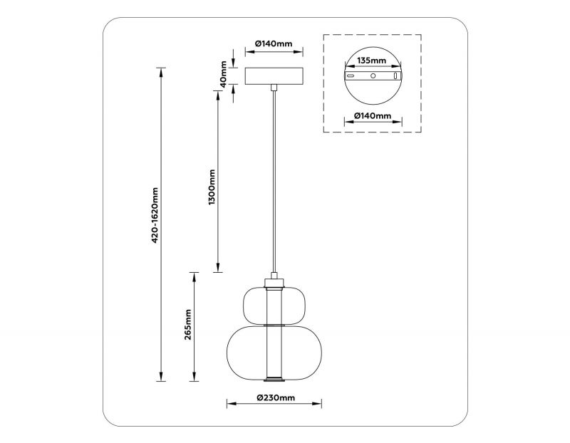 Подвесной светодиодный светильник Ambrella LH IP20 LED 3000К(теплый) 12W LH11051 фото 6