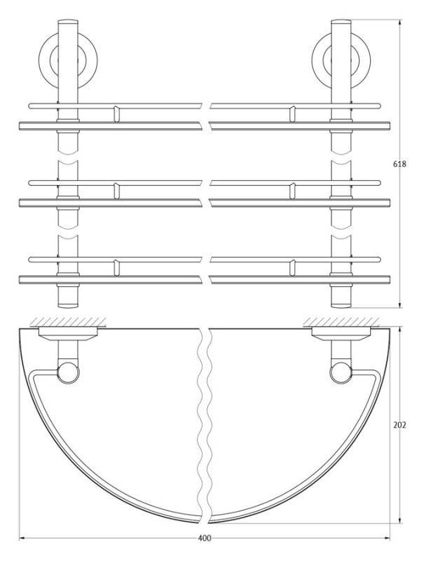 Полка 3-х ярусная 40 cm FBS Standard STA 082