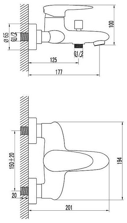 Смеситель для ванны Lemark Status LM4402C