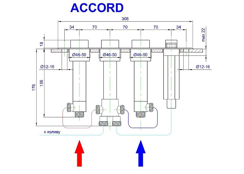 Смеситель на борт ванны Royal Bath  ACCORD RB403