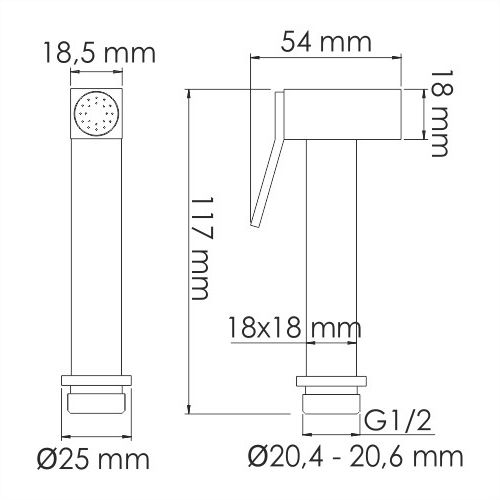 Гигиеническая лейка с фиксатором WasserKRAFT A212