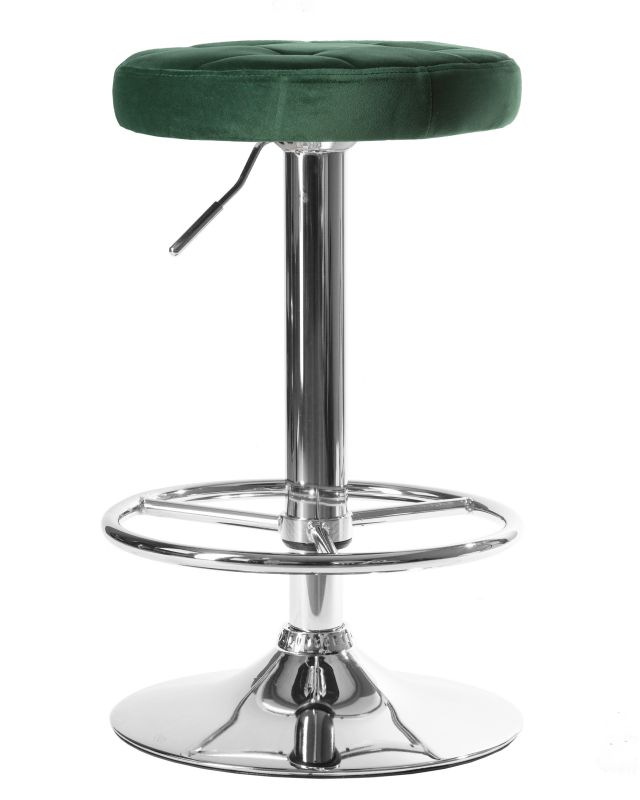 Табурет барный Dobrin 5008-LM BRUNO, цвет сиденья зеленый велюр (MJ9-88), цвет основания хром
