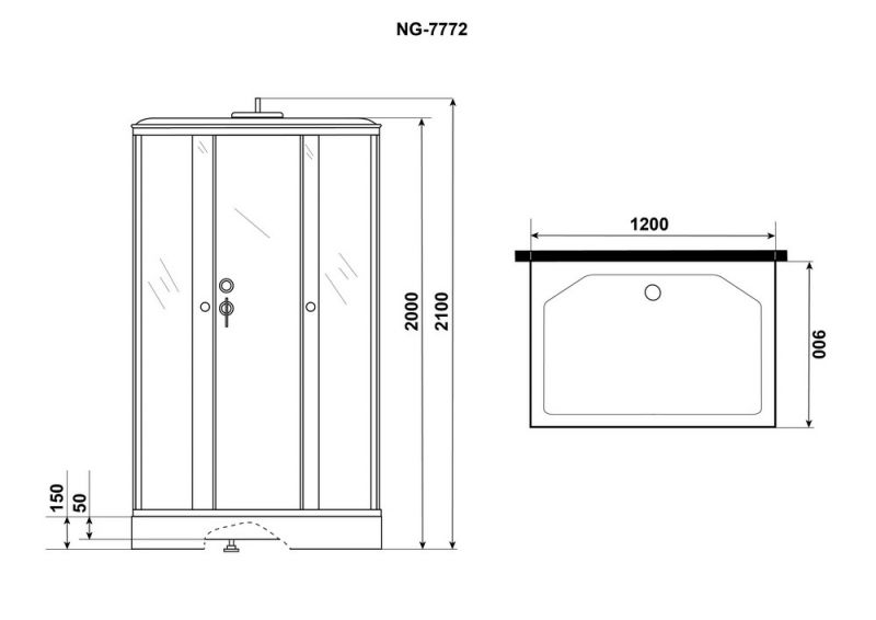 Душевая кабина Niagara Lux 7772QM 120x90