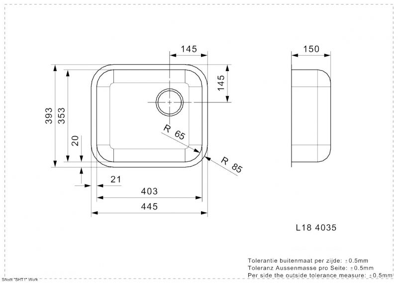 Кухонная мойка Reginox L18 4035 OKG lux 39701