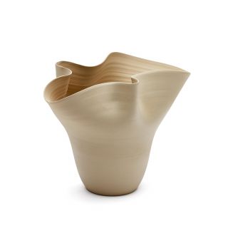 Керамическая ваза La Forma (ex Julia Grup) Macaire BD-2860425 бежевого цвета Ø 26 см