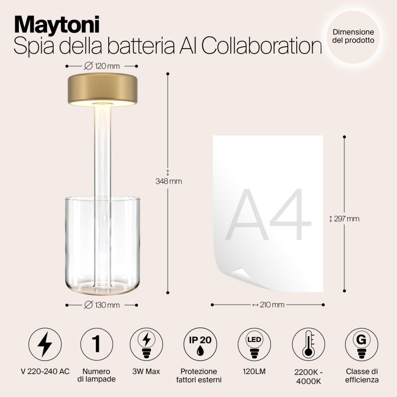 Аккумуляторный светильник Maytoni AI Collaboration 220-240V 3W IP20 3000-4000K MOD229TL-L3G3K1 фото 10