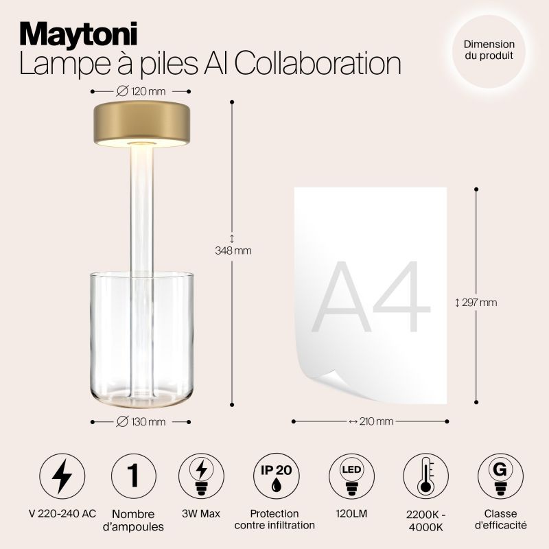 Аккумуляторный светильник Maytoni AI Collaboration 220-240V 3W IP20 3000-4000K MOD229TL-L3G3K1 фото 11