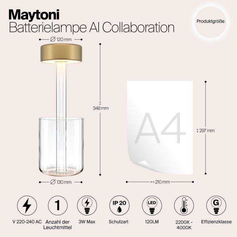Аккумуляторный светильник Maytoni AI Collaboration 220-240V 3W IP20 3000-4000K MOD229TL-L3G3K1 фото 13