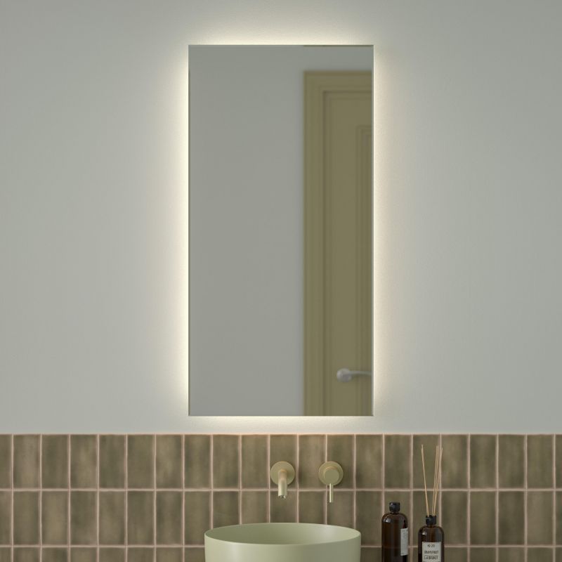 Зеркало для ванной DEFESTO GLOW DF 2505 с LED-подсветкой 50x100см фото 3