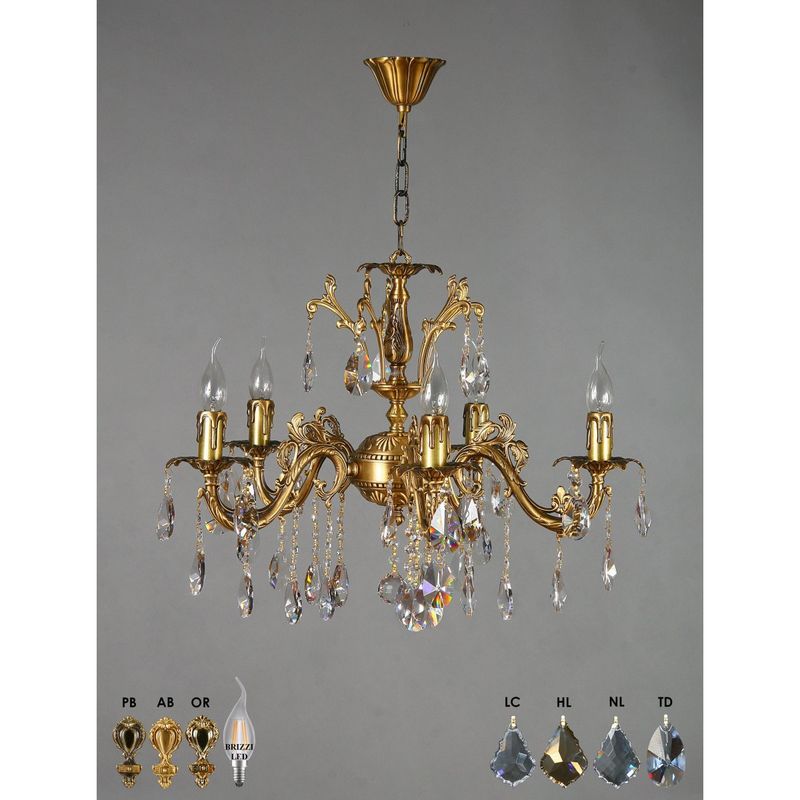 Подвесная люстра GRANADA Ambiente 2118/5 AB Tear drop фото 1