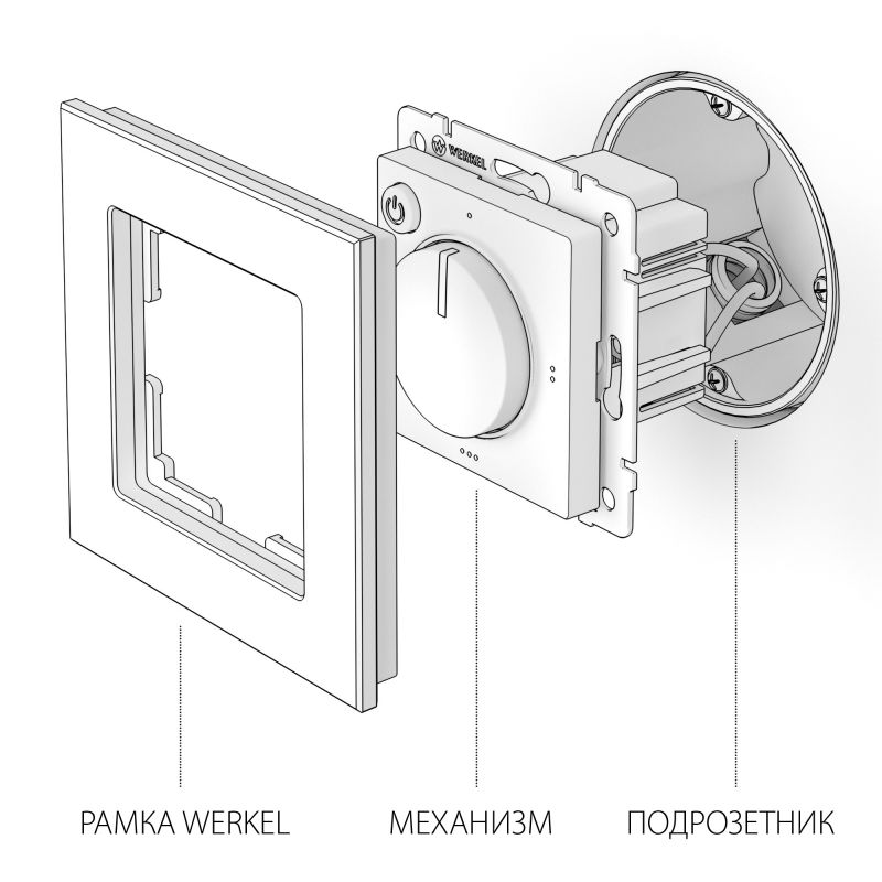 Терморегулятор электромеханический для теплого пола Werkel (серебряный) W1151106