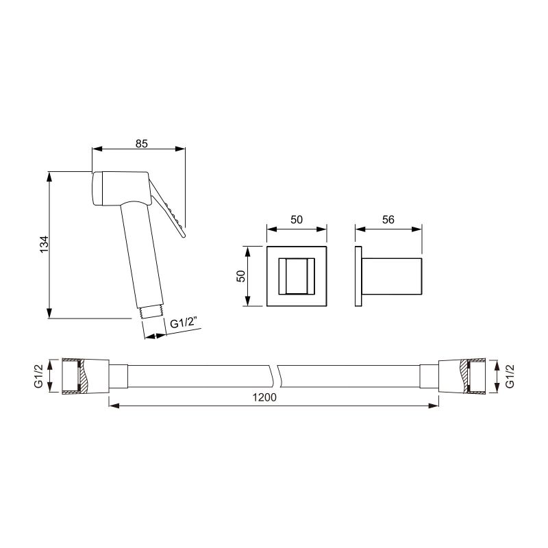 Гигиенический душ Timo-F SG-3054/03 черный