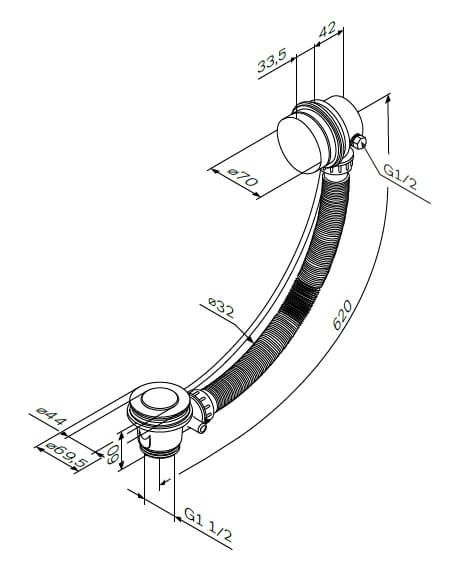 Слив-перелив AM.PM Gem W90A-000-OflB черный