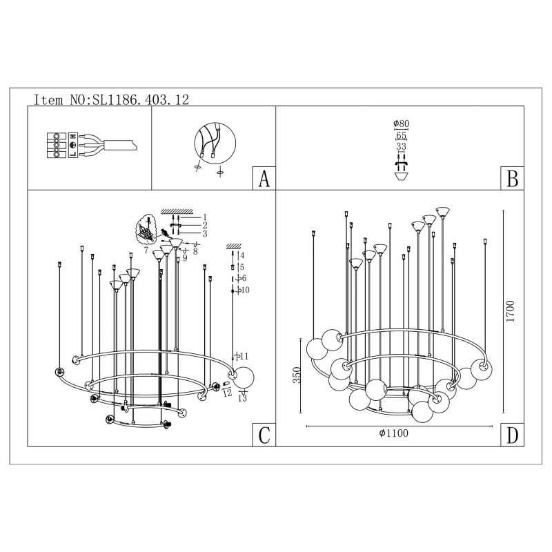 Светильник подвесной ST Luce ARKOS SL1186.403.12