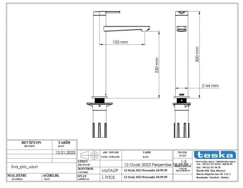 Смеситель для раковины Teska Liva Leo L E5426