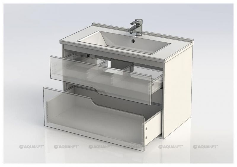 Тумба с раковиной Aquanet Модена 85 белый 00212663