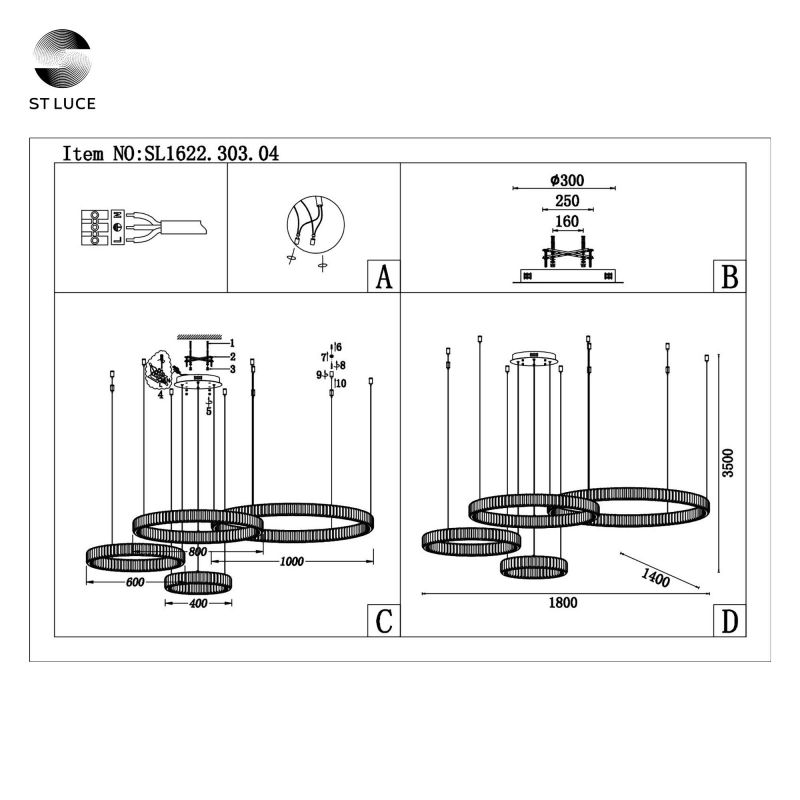 Люстра подвесная ST Luce TIVOLI SL1622.303.04