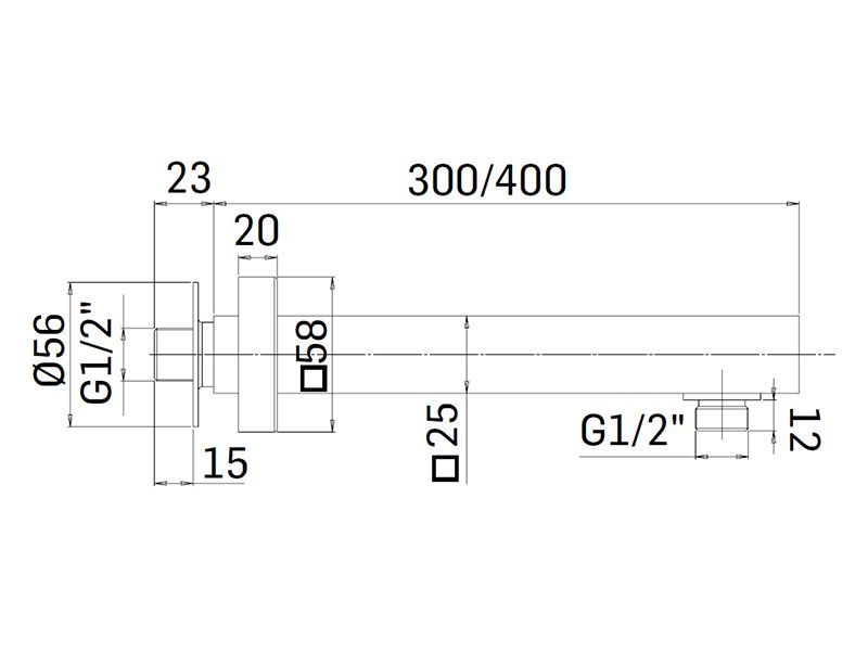 Держатель настенный для верхнего душа Mamoli Euclide 345L401