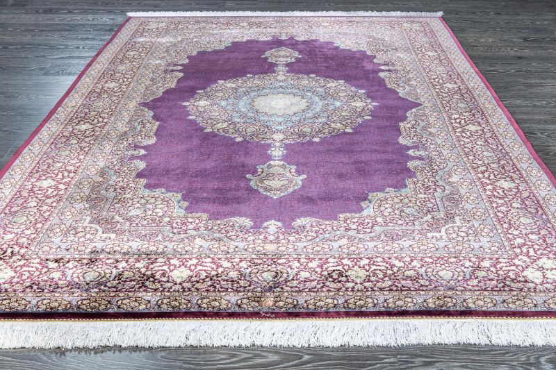 Иранский ковер из шёлка и модала Carpet «MASTERPIECE QUM» 042-21-TORANJ-LAZUR 201 x 304 см фото 2