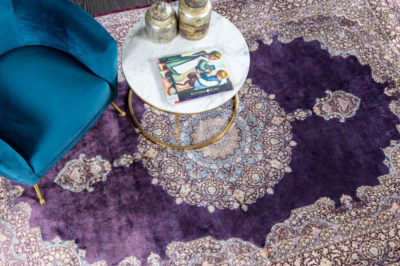 Иранский ковер из шёлка и модала Carpet «MASTERPIECE QUM» 042-21-TORANJ-LAZUR 201 x 304 см фото 4