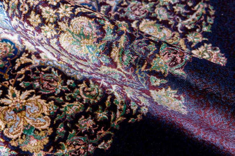 Иранский ковер из шёлка и модала Carpet «MASTERPIECE QUM» 042-21-TORANJ-LAZUR 201 x 304 см фото 6