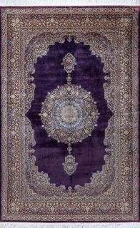 Иранский ковер из шёлка и модала Carpet «MASTERPIECE QUM» 042-21-TORANJ-LAZUR 201 x 304 см