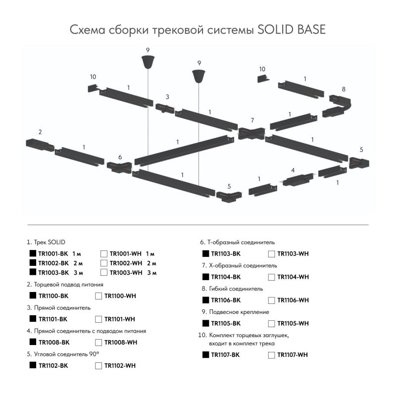 Шинопровод Denkirs DK Track Black TR1002-BK фото 6