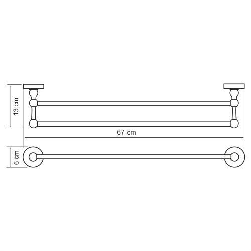 Штанга для полотенец WasserKRAFT Diemel K-2240