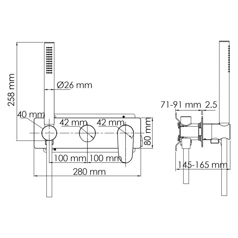 Смеситель для душа WasserKraft Dinkel 5877 с внутренней частью