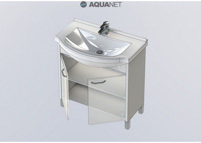 Тумба под раковину напольная Aquanet Донна 168931 светлый дуб 77 см фото 4