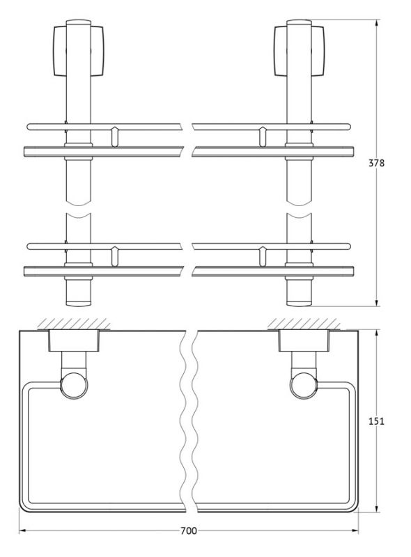 Полка 2-х ярусная 70 cm FBS Esperado ESP 066 фото 2