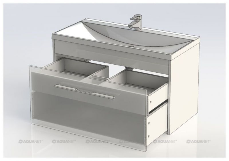 Тумба с раковиной Aquanet Августа 100 белый 00225443