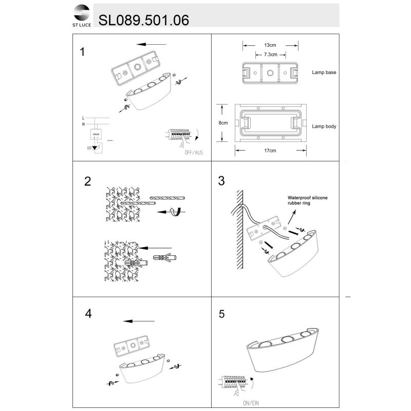 Светильник уличный настенный BISELLO SL089.501.06