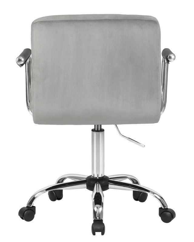 Офисное кресло Dobrin 9400-LM TERRY, цвет сиденья серый велюр (MJ9-75), цвет основания хромированная сталь