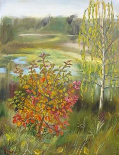Картина "Осенний куст" Кашина Евгения