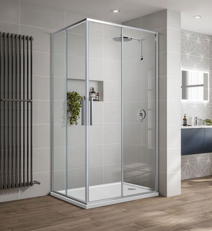 Душевой уголок Vincea Slim-U VSS-2SU8010CL, 100x80 см. фото 1