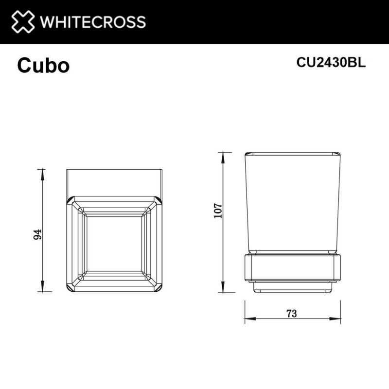 Стакан подвесной WHITECROSS Cubo CU2430BL, черный матовый фото 2