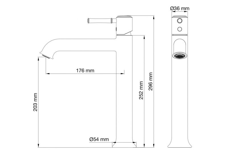 Смеситель для раковины высокий WONZON & WOGHAND WW-88019073-CR Хром фото 2