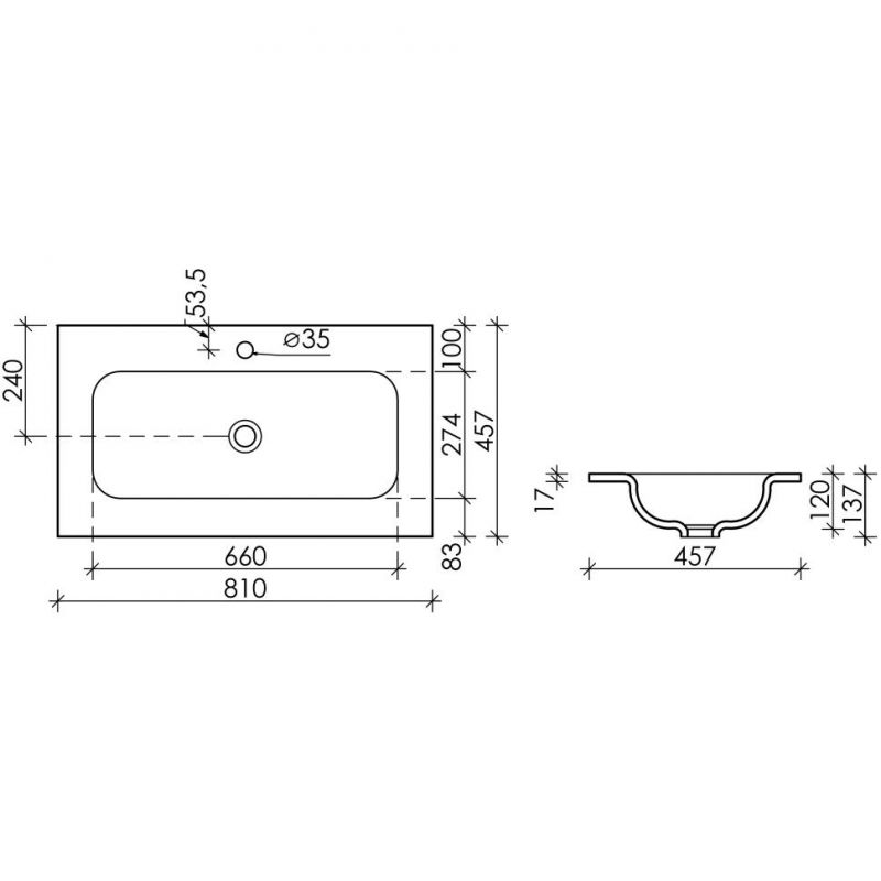 Раковина-столешница мебельная Ceramica Nova Grace CN7012MB черный матовый (для комплекта) фото 3