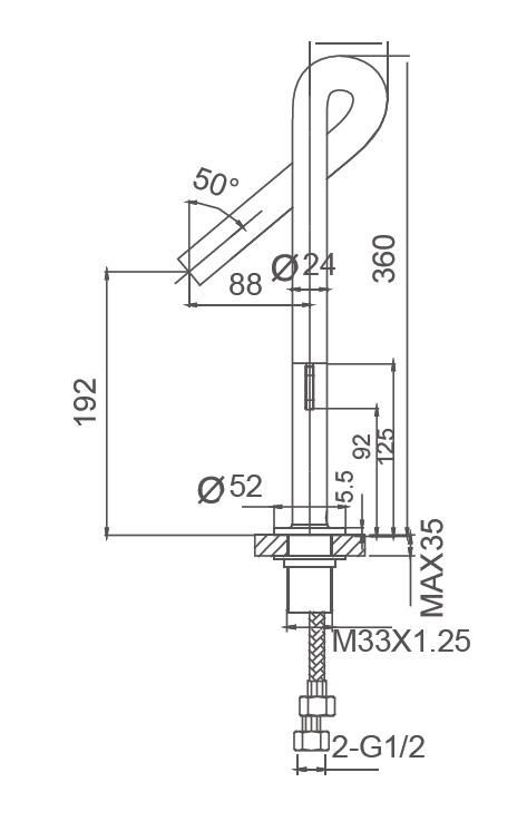 Смеситель для раковины Wonzon & Woghand Loop WW-112-00-508 Черный матовый фото 2