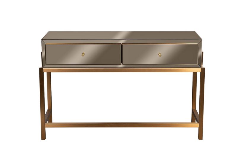 Консоль с 2мя ящиками зеркальная бронза/золото Garda Decor BD-3145254 фото 1