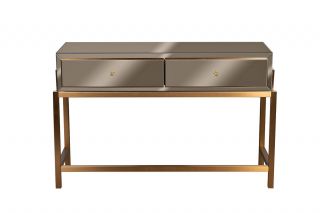 Консоль с 2мя ящиками зеркальная бронза/золото Garda Decor BD-3145254