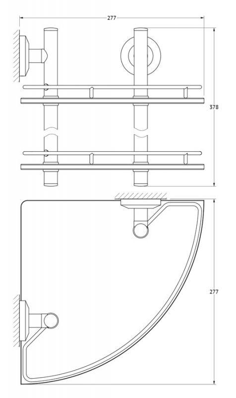 Полка угловая 2-х ярусная 28 cm FBS Standard STA 072