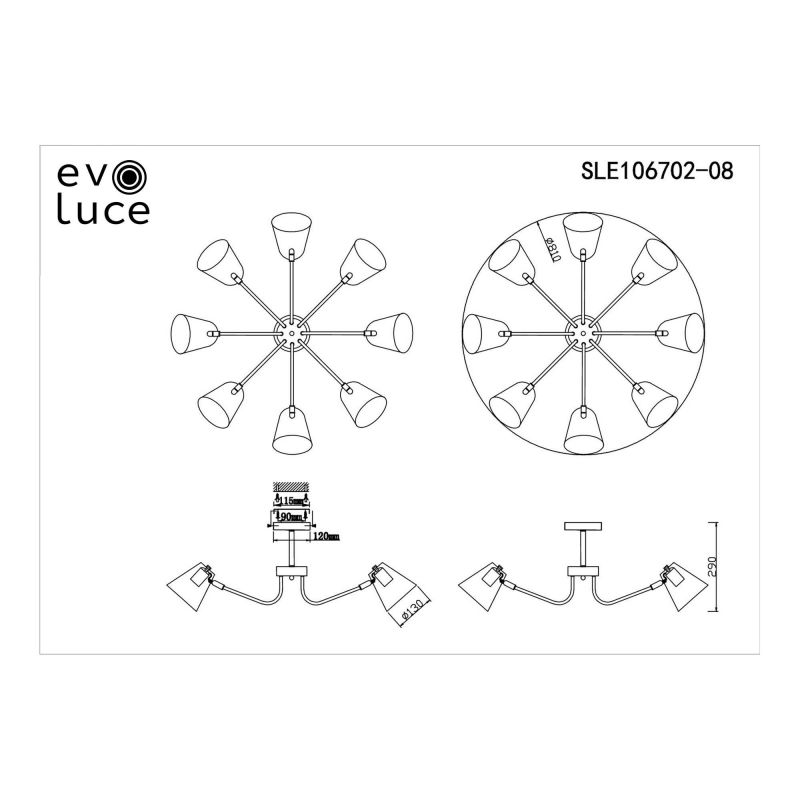 Светильник потолочный Evoluce LERE SLE106702-08